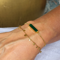 Adjustable Gold Stone Bracelet – Black Onyx, Green Onyx & Aqua Chalcedony
