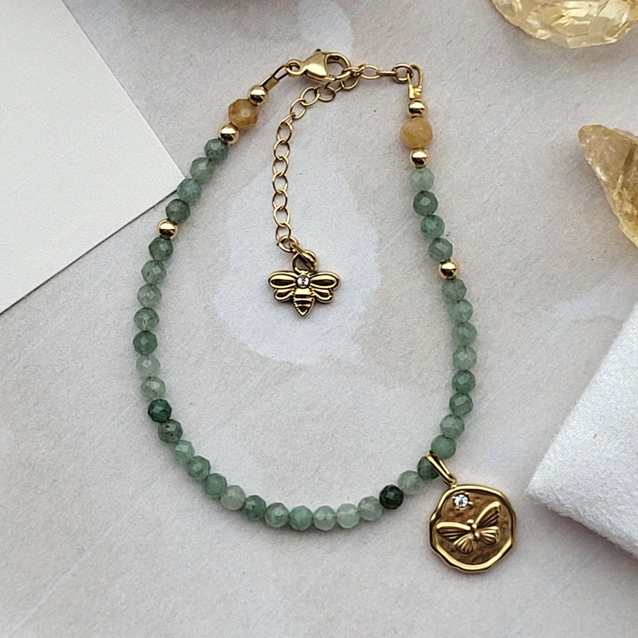 Anew — Bloom | Green Aventurine Butterfly Spring Ritual Bracelet - Growth & Abundance