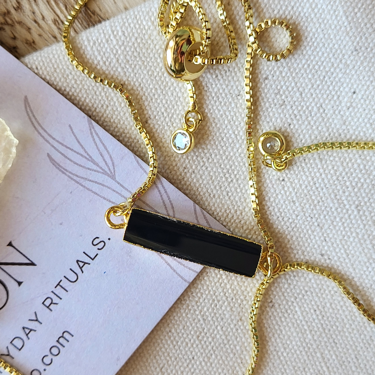 Adjustable Gold Stone Bracelet – Black Onyx, Green Onyx & Aqua Chalcedony