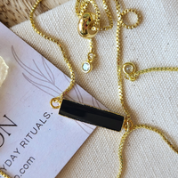 Adjustable Gold Stone Bracelet – Black Onyx, Green Onyx & Aqua Chalcedony