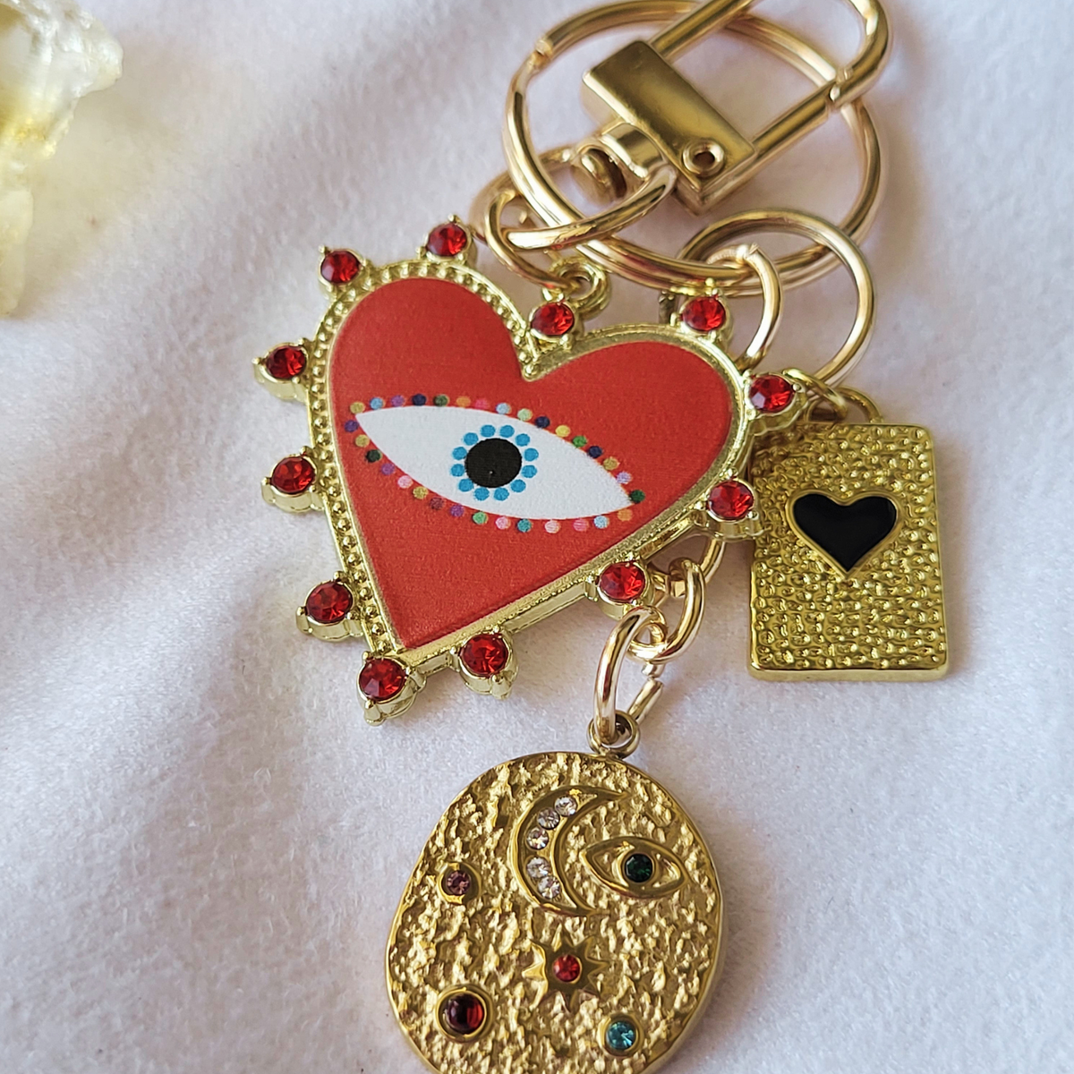 Cosmic Hearts - Red Evil Eye Bag Charm