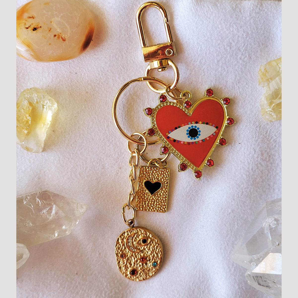 Cosmic Hearts - Red Evil Eye Bag Charm