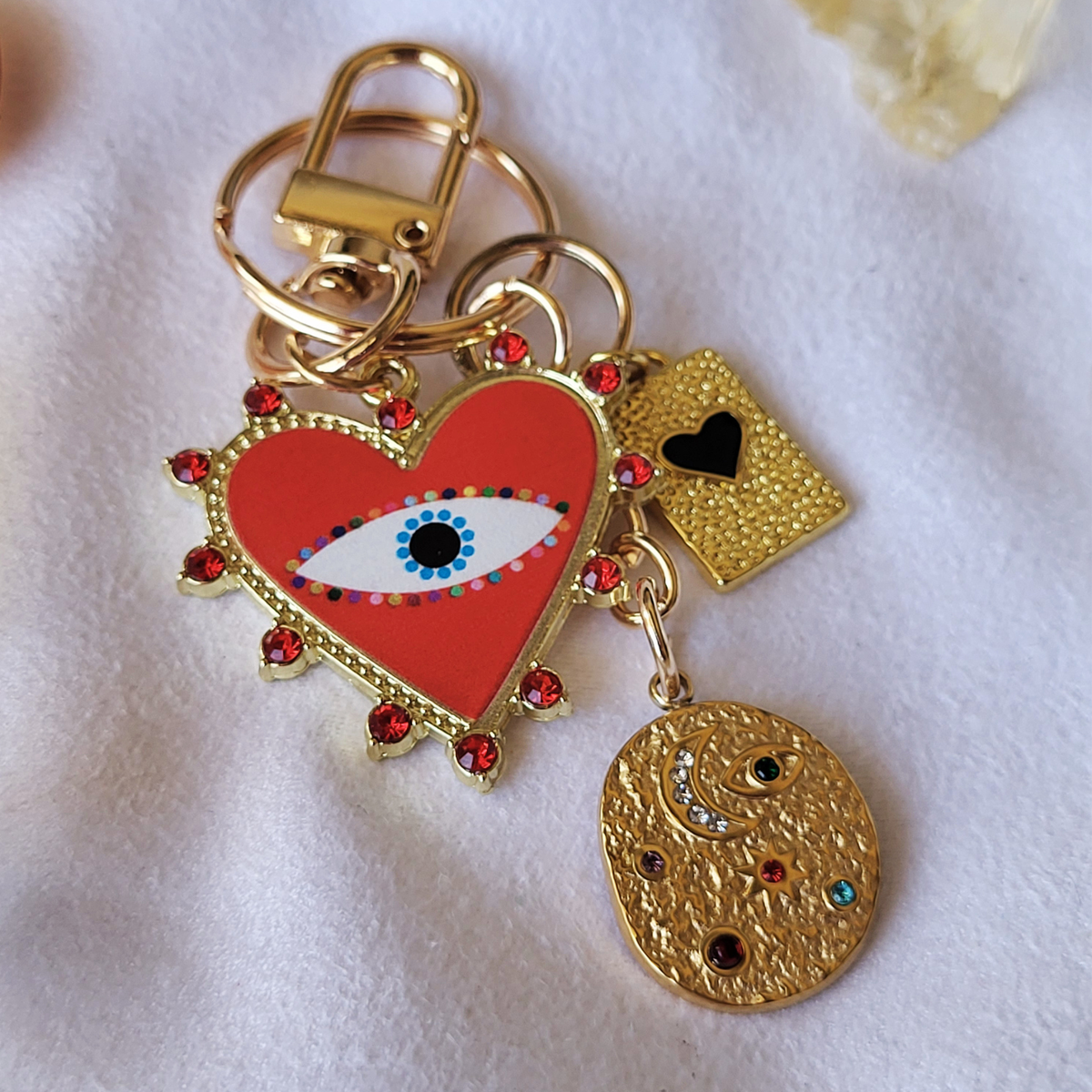Cosmic Hearts - Red Evil Eye Bag Charm