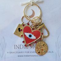 Cosmic Hearts - Red Evil Eye Bag Charm