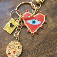 Cosmic Hearts - Red Evil Eye Bag Charm