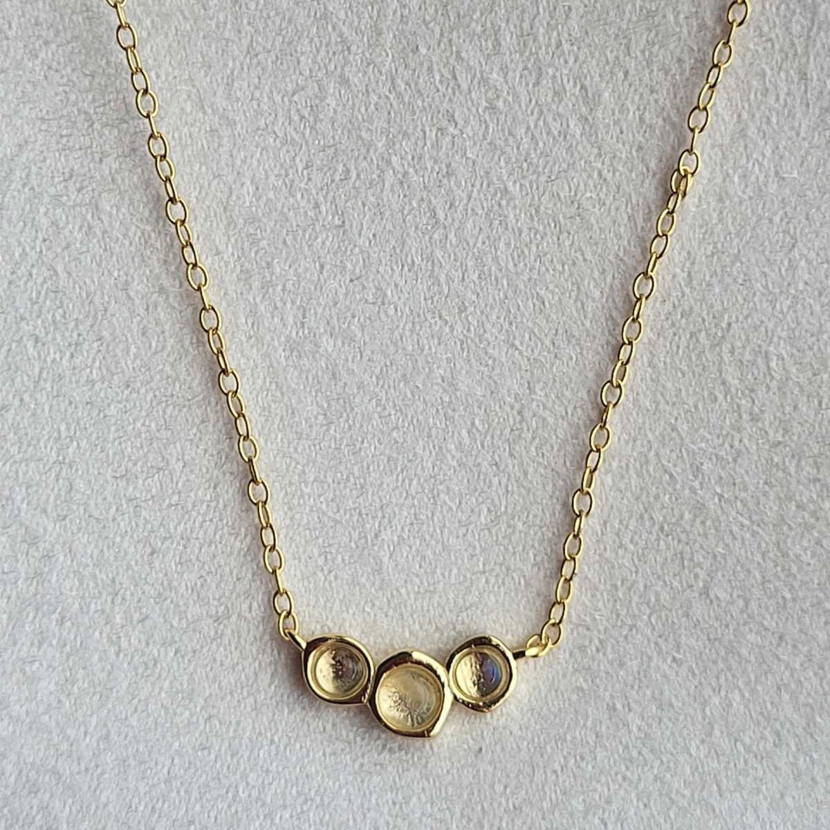 Triple Moonstone Necklace | Lunar Intuition | 14K Gold Plated Dainty Layering Necklace