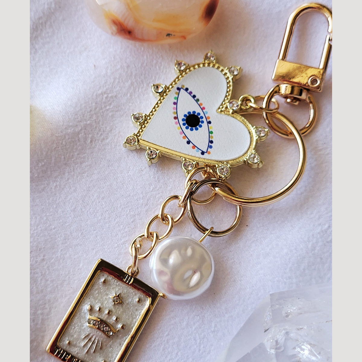 Divine Empress - Evil Eye & Tarot Card Keychain