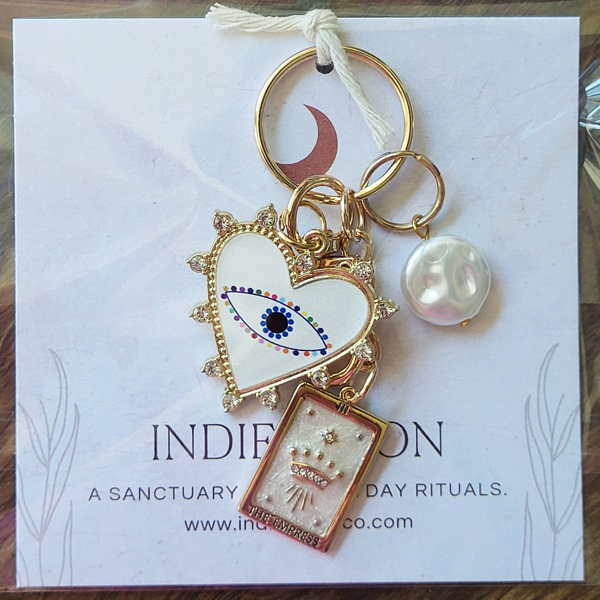 Divine Empress - Evil Eye & Tarot Card Keychain