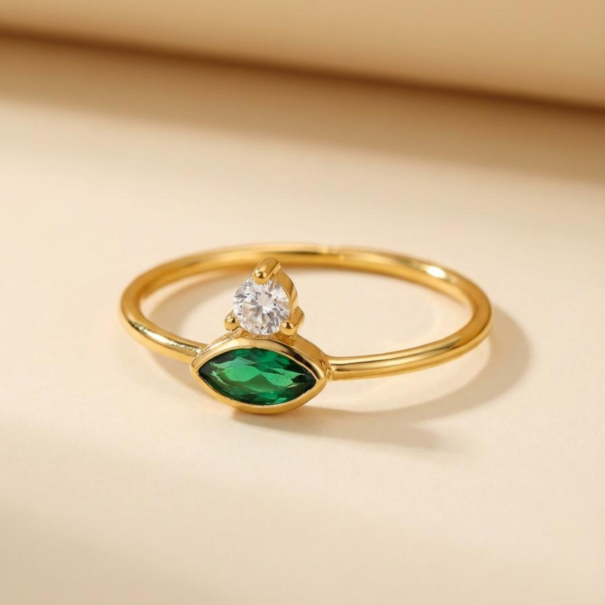 Paradise Within Gold Green Stacking Ring -15% off sale