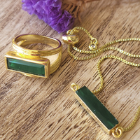 Adjustable Gold Stone Bracelet – Black Onyx, Green Onyx & Aqua Chalcedony