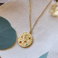 Indu Moon Necklace: Cosmic Gold Coin Pendant Necklace