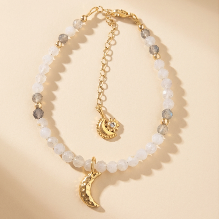 LUNA Moonstone & Labradorite Bracelet | Moon Wisdom Ritual Jewelry