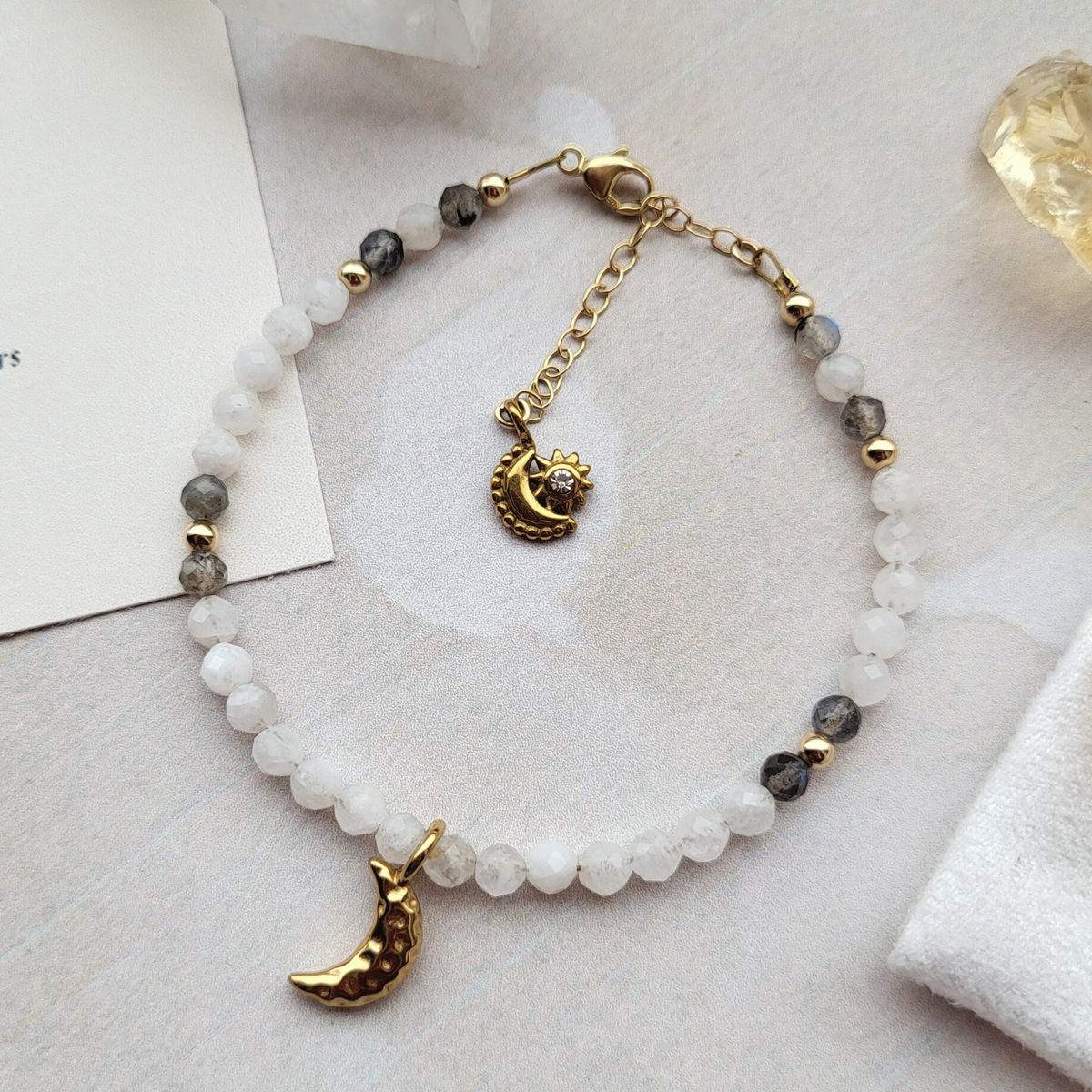 LUNA Moonstone & Labradorite Bracelet | Moon Wisdom Ritual Jewelry