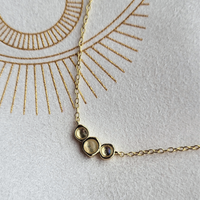 Triple Moonstone Necklace | Lunar Intuition | 14K Gold Plated Dainty Layering Necklace