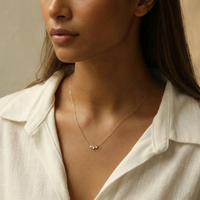 Triple Moonstone Necklace | Lunar Intuition | 14K Gold Plated Dainty Layering Necklace