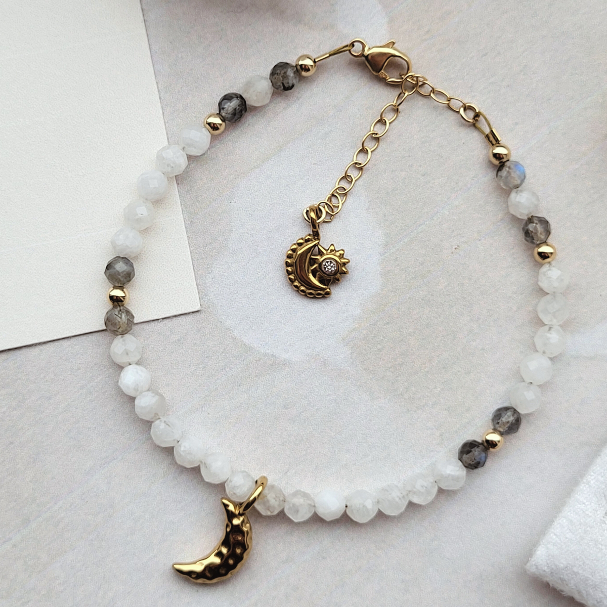 LUNA Moonstone & Labradorite Bracelet | Moon Wisdom Ritual Jewelry