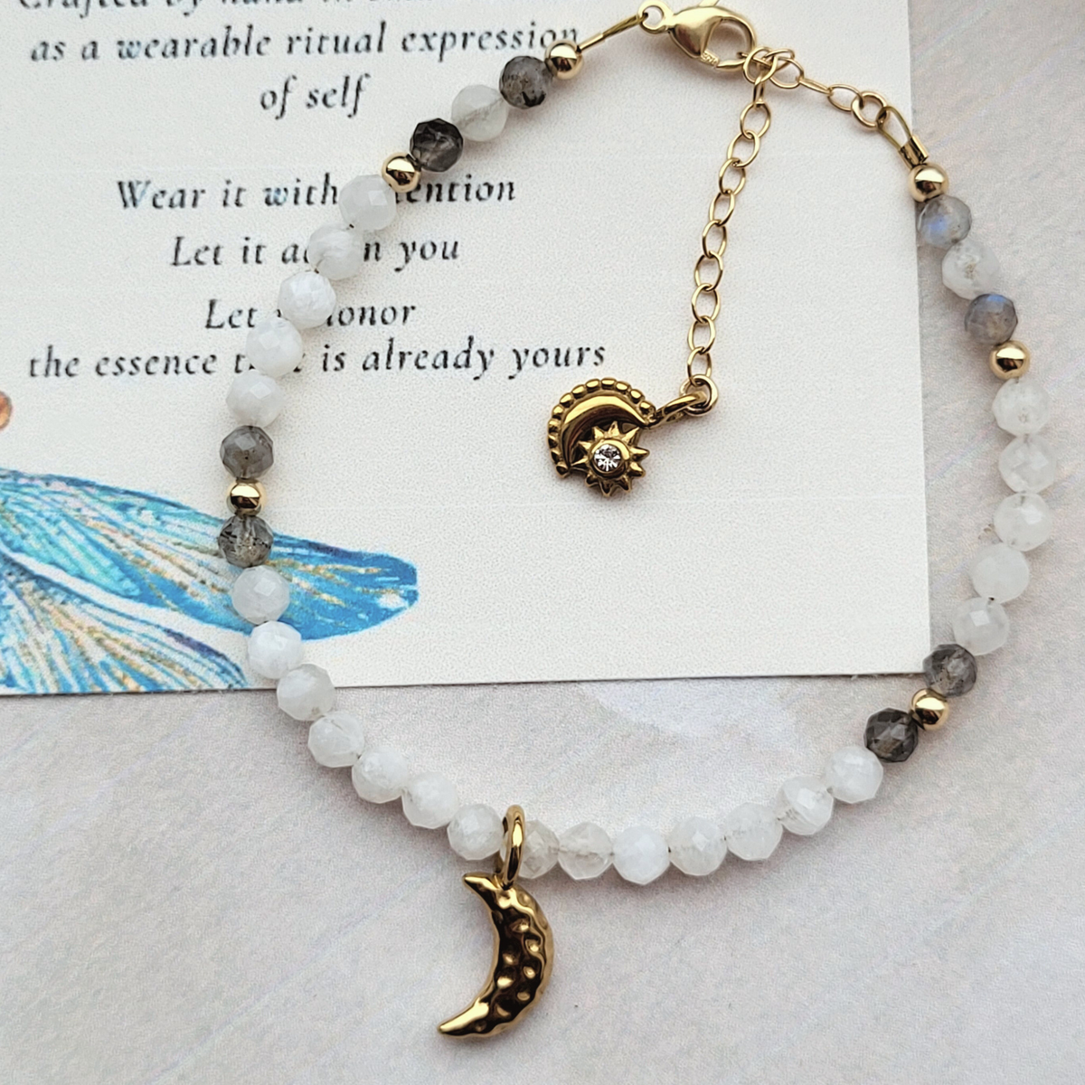 LUNA Moonstone & Labradorite Bracelet | Moon Wisdom Ritual Jewelry