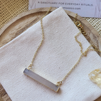 Selenite Crystal Gold Bar Necklace