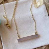 Selenite Crystal Gold Bar Necklace