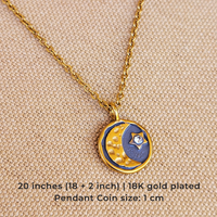 Moon & Star Charm Gold Necklace