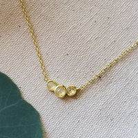 Triple Moonstone Necklace | Lunar Intuition | 14K Gold Plated Dainty Layering Necklace