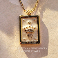 Tarot Square Pendant Necklaces:  Empress / Justice / Strength