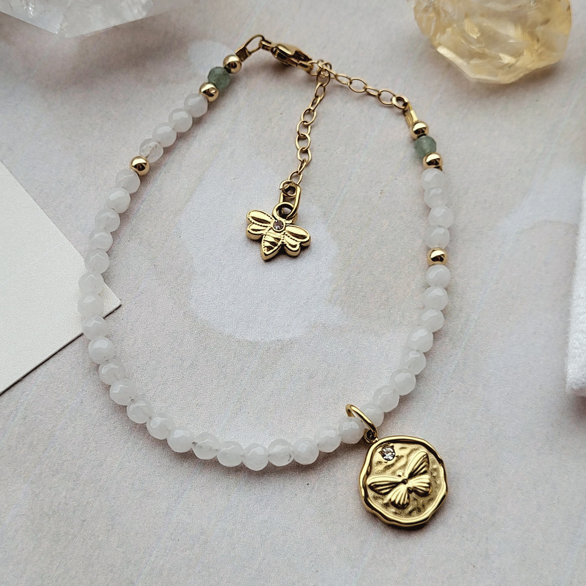 Gold Butterfly Pendant Charm - 14K gold plated